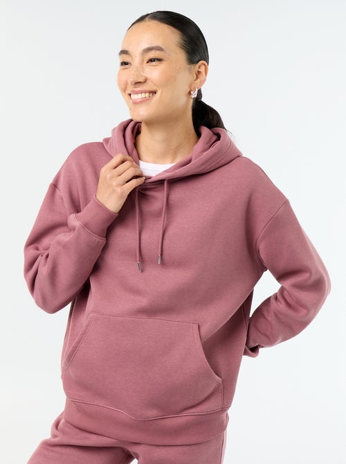 Sweatshirt com capuz lisa e bolso canguru - Kiabi