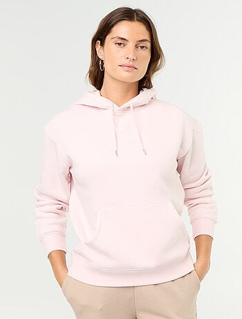 Sweatshirt com capuz lisa e bolso canguru