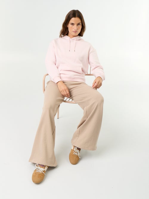 Sweatshirt com capuz lisa e bolso canguru - Kiabi