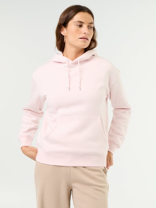 Sweatshirt com capuz lisa e bolso canguru - Kiabi