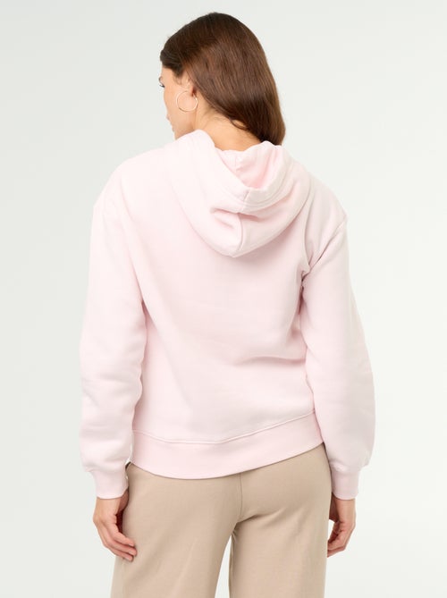 Sweatshirt com capuz lisa e bolso canguru - Kiabi