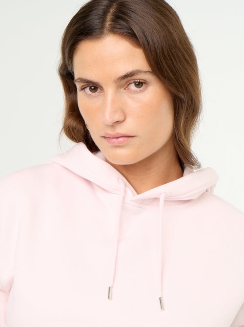 Sweatshirt com capuz lisa e bolso canguru - Kiabi