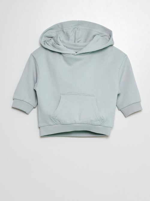 Sweatshirt com capuz lisa em moletão - Kiabi