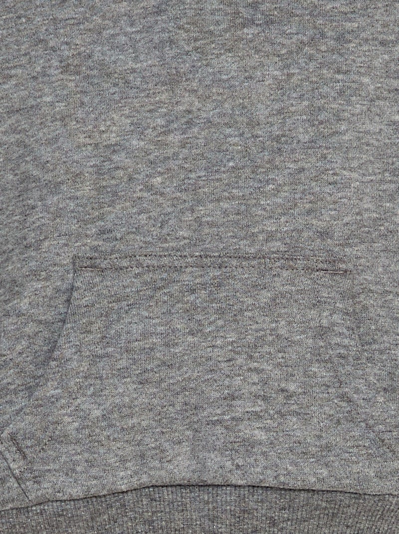 Sweatshirt com capuz lisa em moletão CINZA - Kiabi