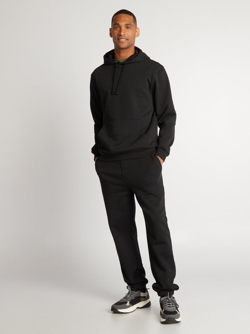 Sweatshirt com capuz lisa Preto - Kiabi