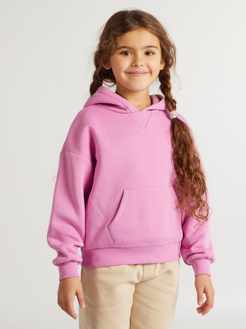 Sweatshirt com capuz lisa Rosa - Kiabi