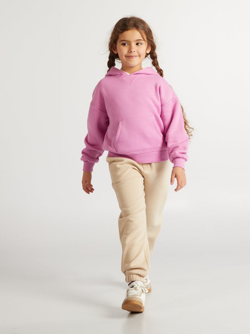 Sweatshirt com capuz lisa Rosa - Kiabi