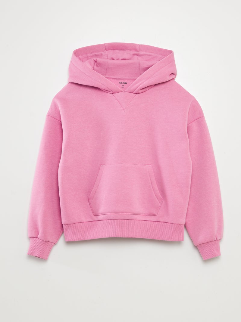 Sweatshirt com capuz lisa Rosa - Kiabi
