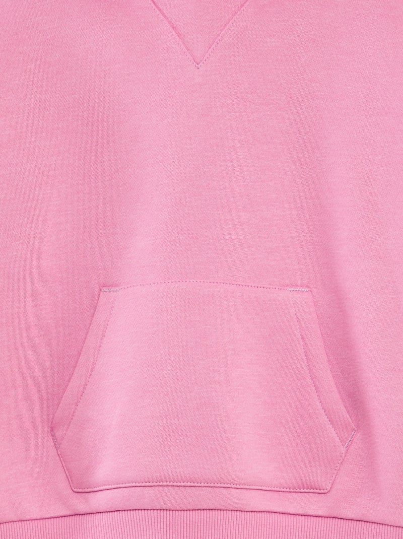 Sweatshirt com capuz lisa Rosa - Kiabi