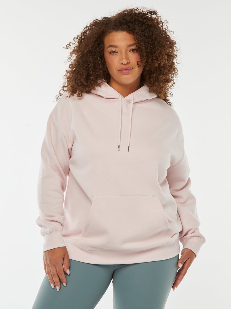 Sweatshirt com capuz lisa Rosa - Kiabi