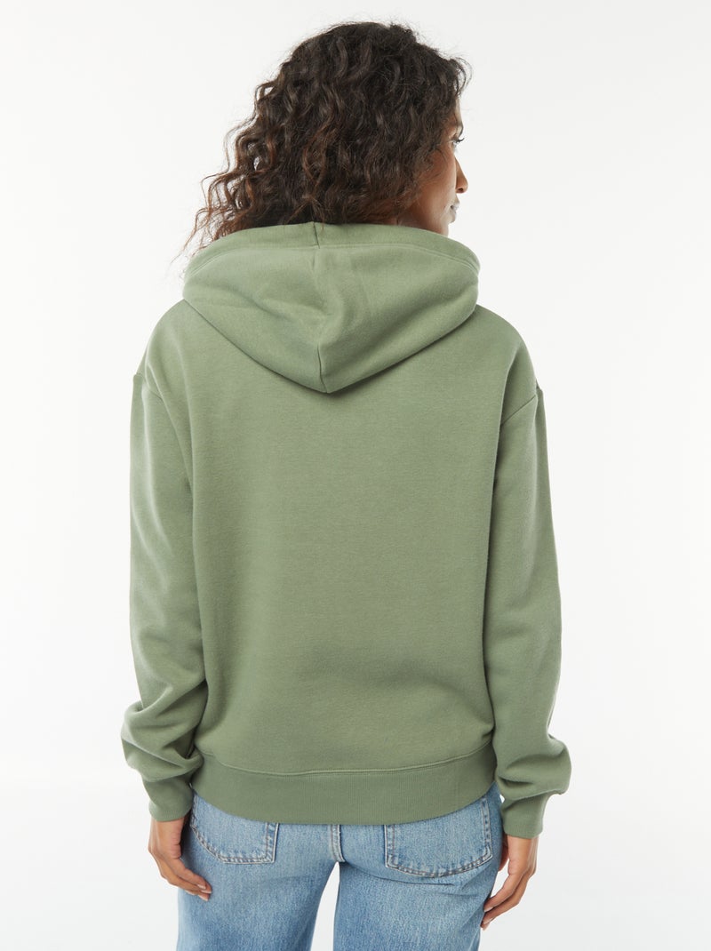 Sweatshirt com capuz lisa Verde - Kiabi