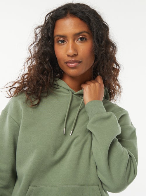 Sweatshirt com capuz lisa - Kiabi