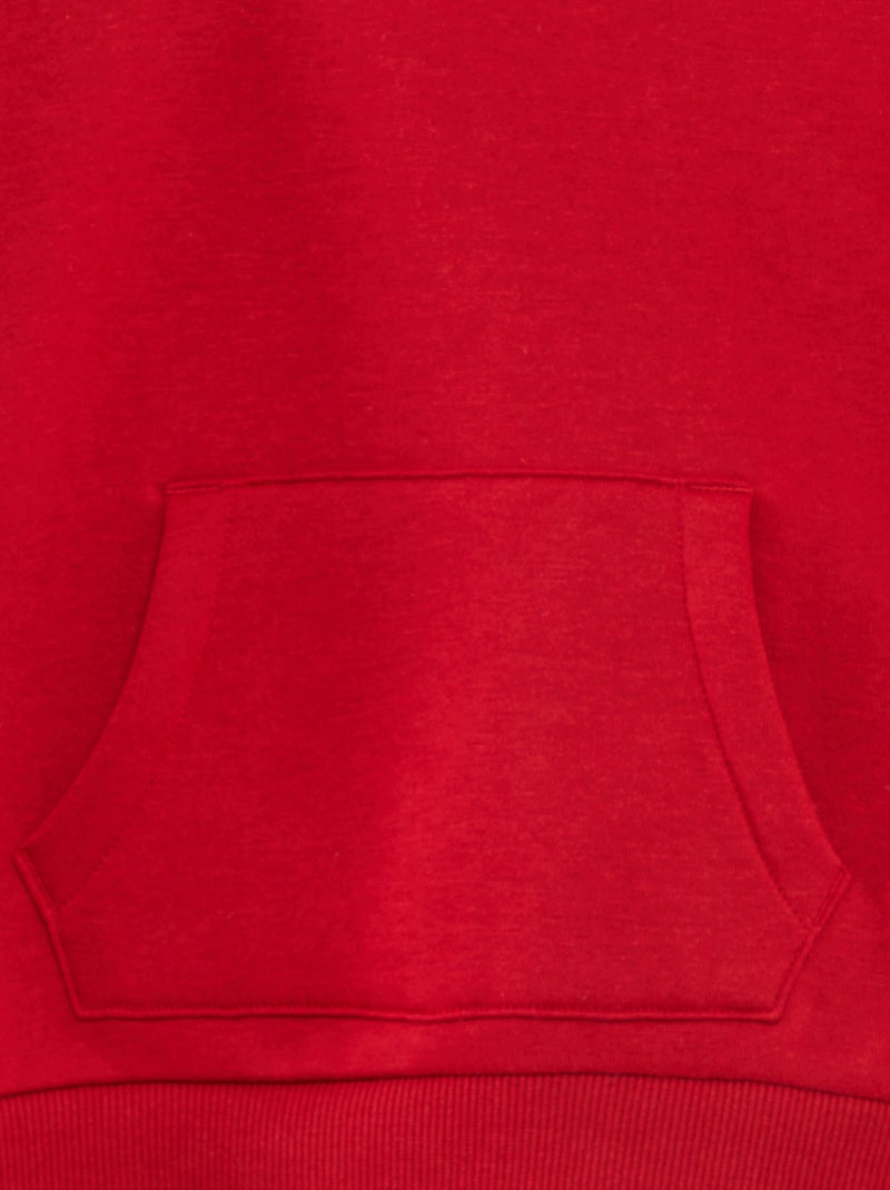 Sweatshirt com capuz lisa VERMELHO - Kiabi