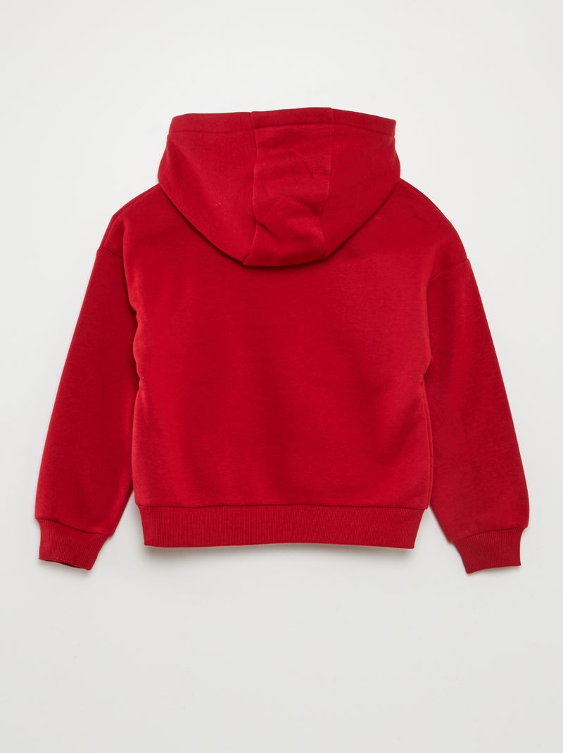 Sweatshirt com capuz lisa VERMELHO - Kiabi