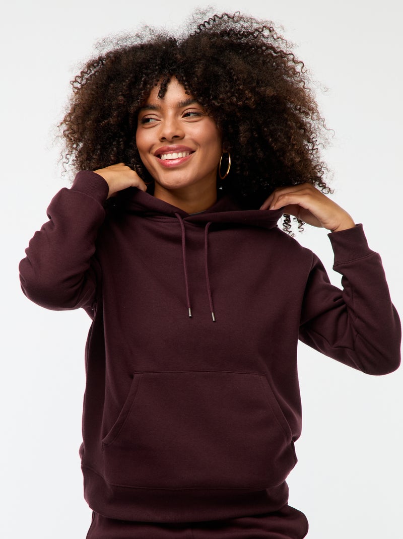 Sweatshirt com capuz lisa Violeta - Kiabi