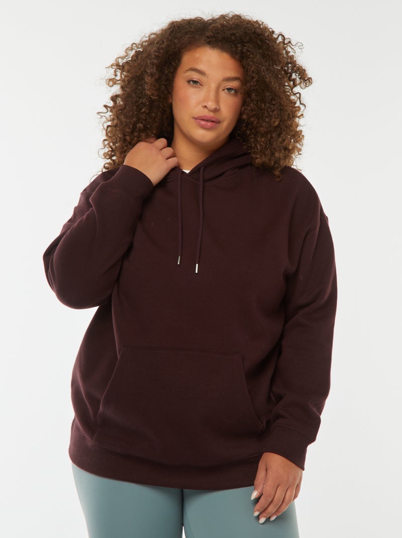 Sweatshirt com capuz lisa Violeta - Kiabi