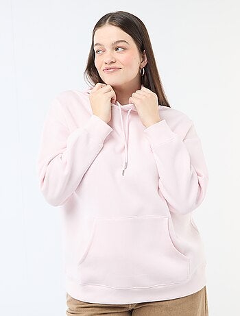Sweatshirt com capuz liso com bolso canguru