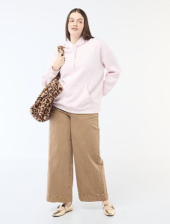 Sweatshirt com capuz liso com bolso canguru