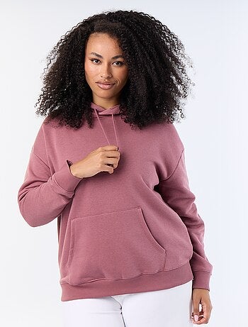 Sweatshirt com capuz liso com bolso canguru