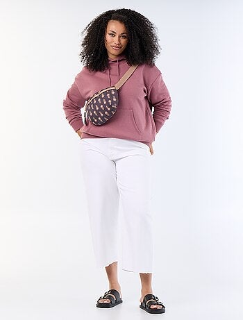 Sweatshirt com capuz liso com bolso canguru