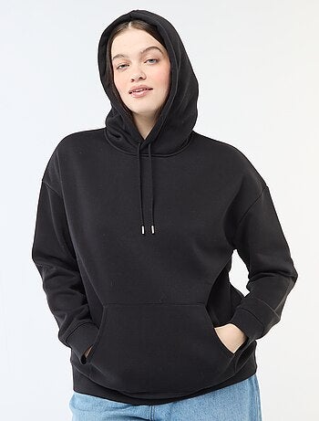 Sweatshirt com capuz liso com bolso canguru