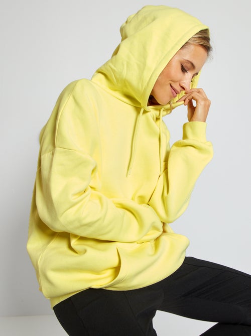 Sweatshirt com capuz liso oversize - Kiabi