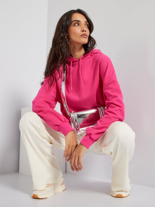 Sweatshirt com capuz liso oversize - Kiabi