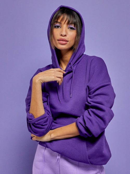 Sweatshirt com capuz liso oversize - Kiabi