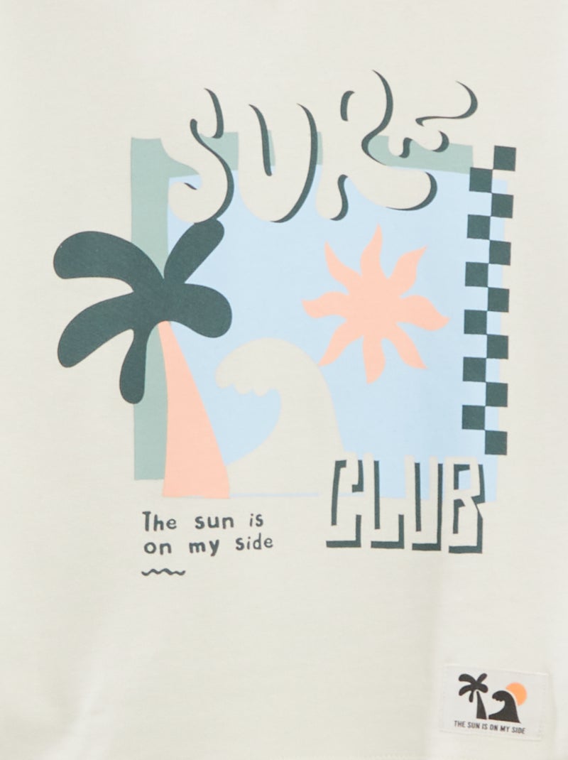 Sweatshirt com capuz loose em French Terry BEGE - Kiabi