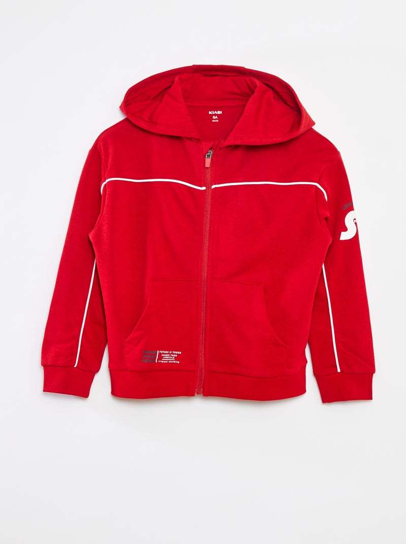 Sweatshirt com capuz loose Vermelho - Kiabi