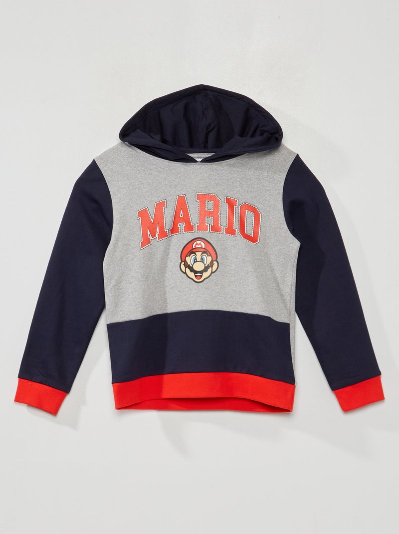 Sweatshirt com capuz 'Mário' Marinho/ Cinza - Kiabi