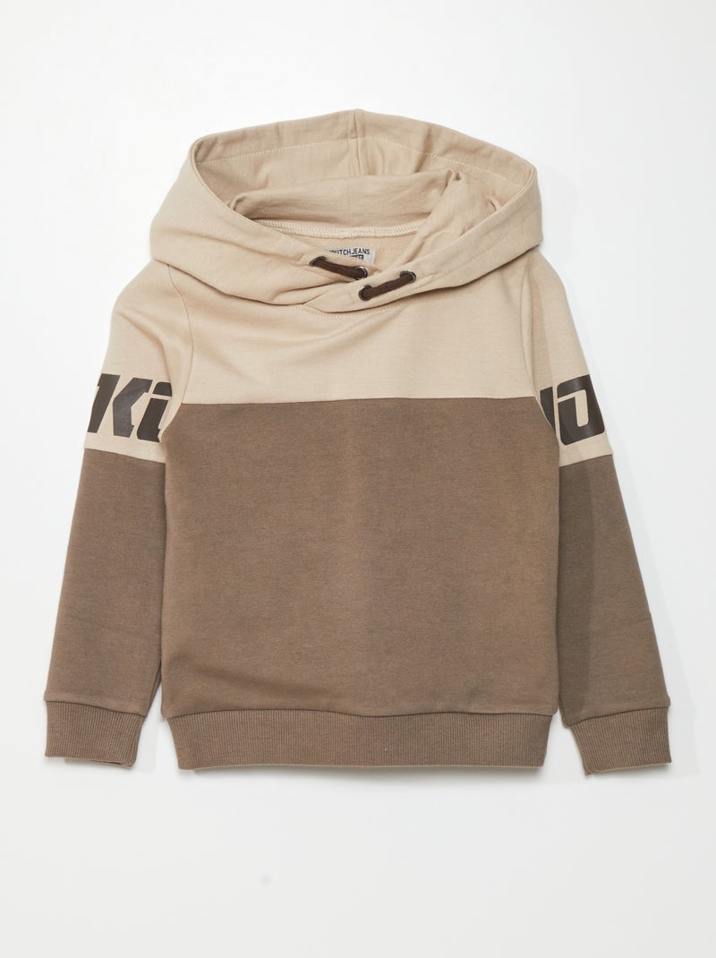 Sweatshirt com capuz Marrom - Kiabi