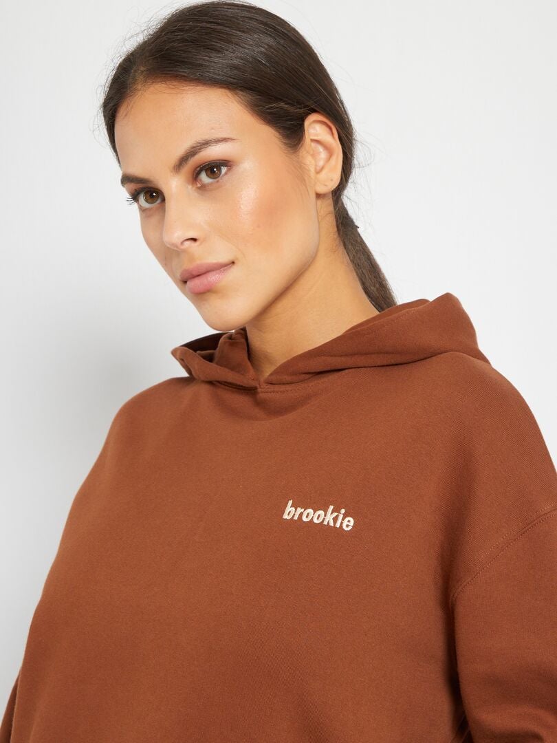 Sweatshirt com capuz MARROM - Kiabi