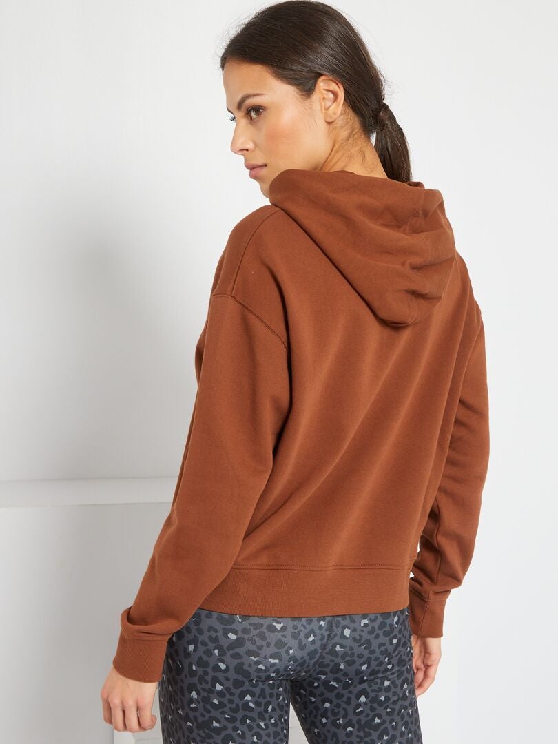 Sweatshirt com capuz MARROM - Kiabi