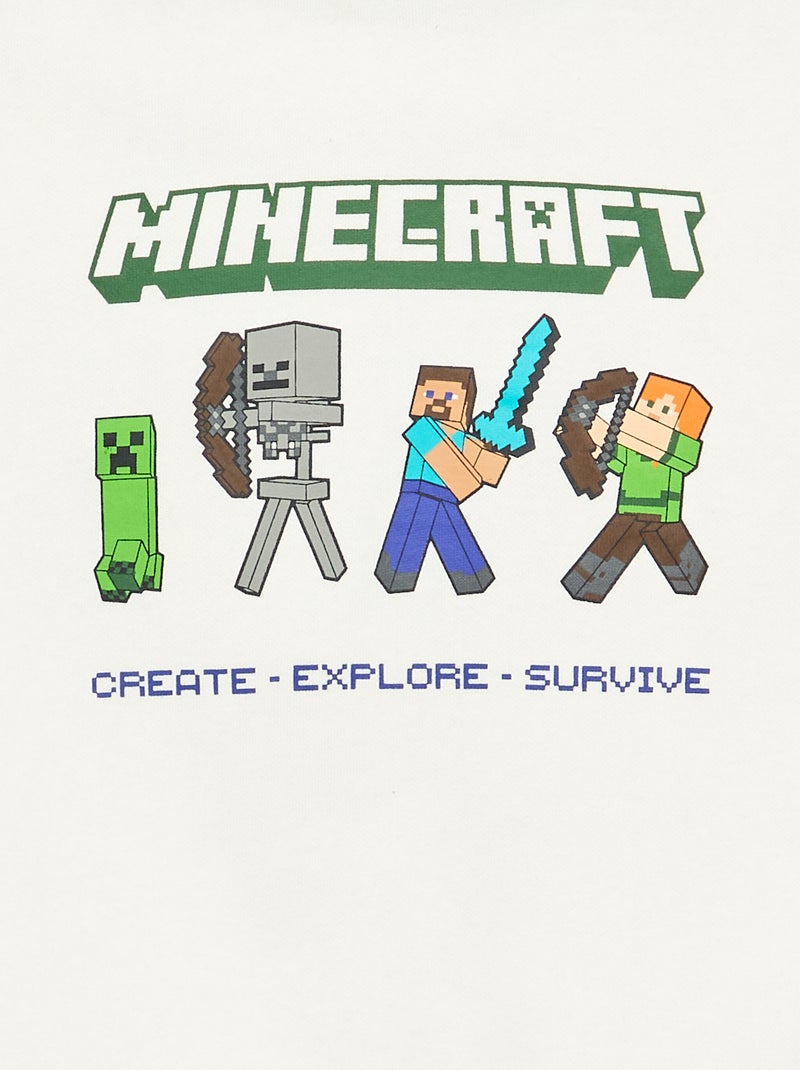 Sweatshirt com capuz 'Minecraft' Branco - Kiabi