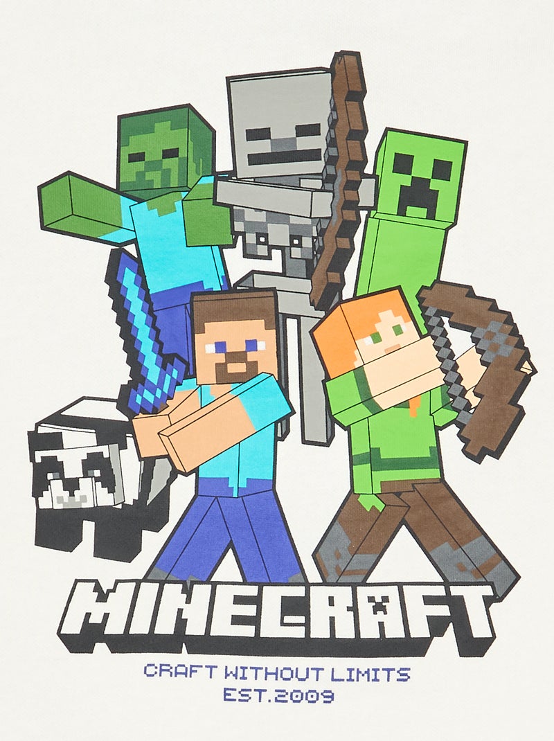 Sweatshirt com capuz 'Minecraft' Branco - Kiabi