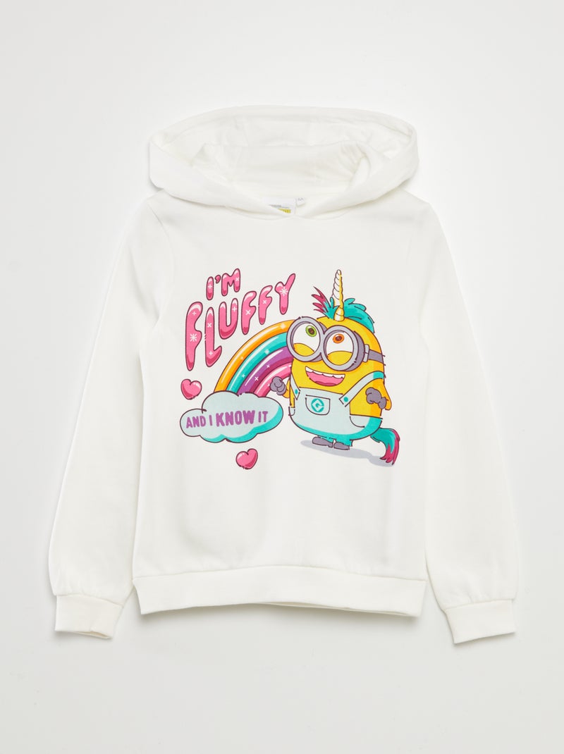 Sweatshirt com capuz 'Mínimos' BRANCO - Kiabi