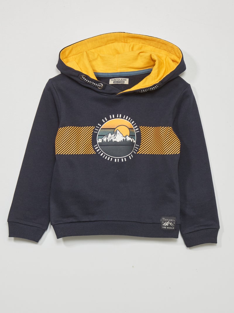 Sweatshirt com capuz 'montanha' AZUL - Kiabi