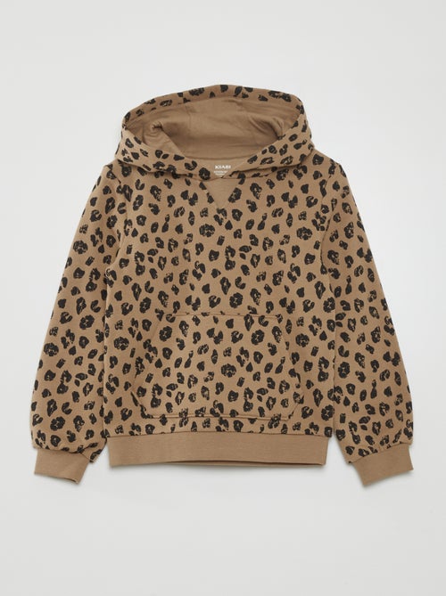 Sweatshirt com capuz motivo leopardo - Kiabi