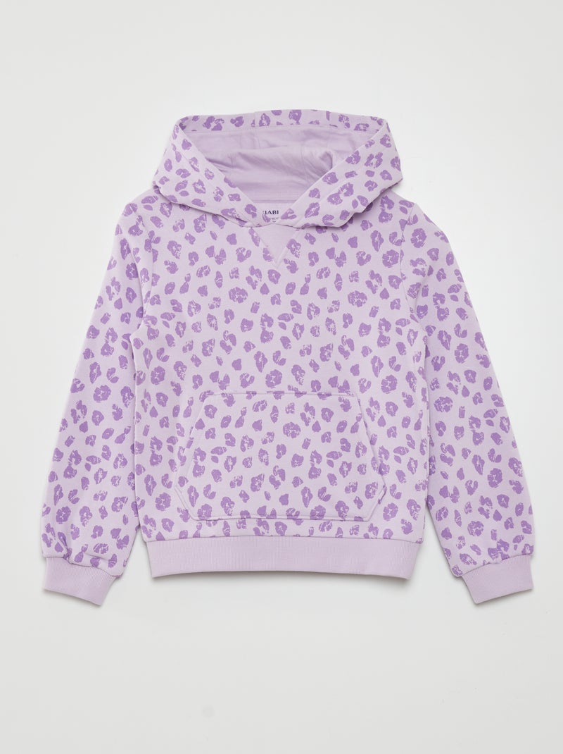 Sweatshirt com capuz motivo leopardo VIOLETA - Kiabi