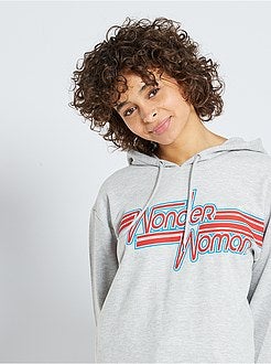 Sweatshirt com capuz 'Mulher Maravilha' - Kiabi
