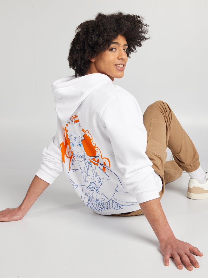 Sweatshirt com capuz 'Naruto' BRANCO - Kiabi