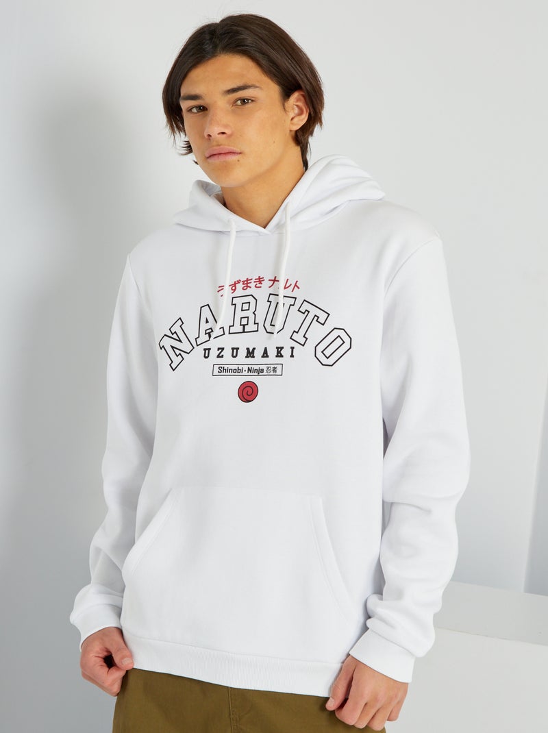 Sweatshirt com capuz 'Naruto' em moletão Branco - Kiabi