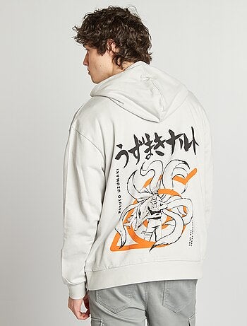 Sweatshirt com capuz 'Naruto' em moletão cardado