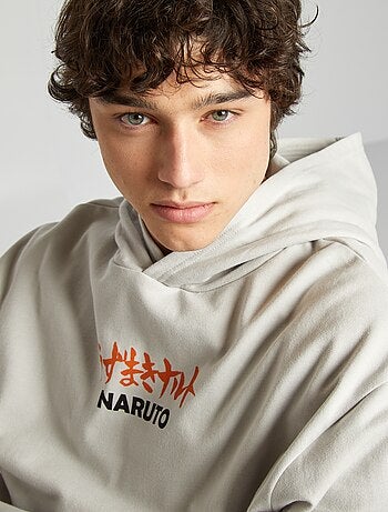 Sweatshirt com capuz 'Naruto' em moletão cardado