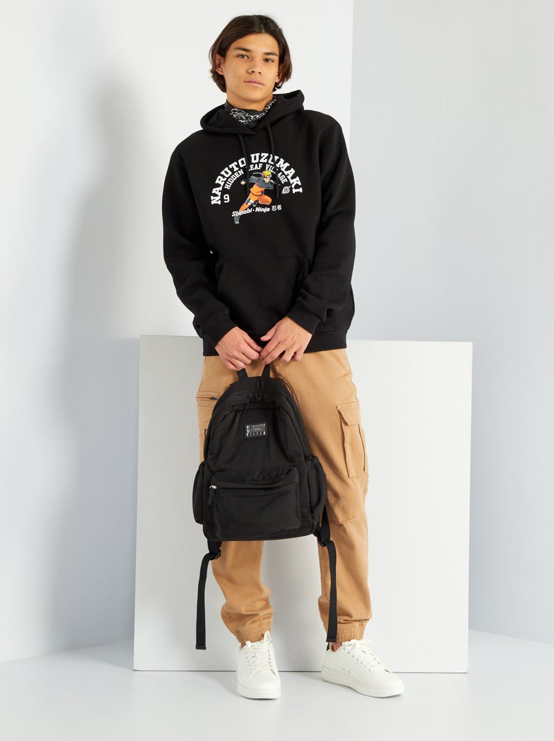 Sweatshirt com capuz 'Naruto' em moletão Preto - Kiabi