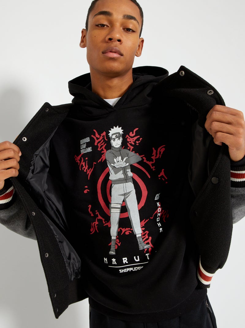 Sweatshirt com capuz 'Naruto' Preto - Kiabi