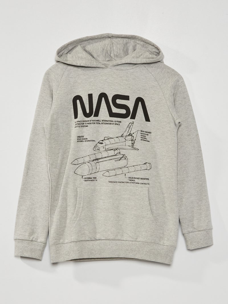 Sweatshirt com capuz 'NASA' Cinza Mesclado - Kiabi