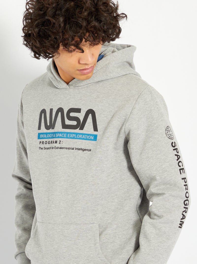 Sweatshirt com capuz 'Nasa' CINZA - Kiabi
