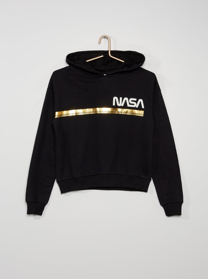 Sweatshirt com capuz 'NASA' Preto - Kiabi